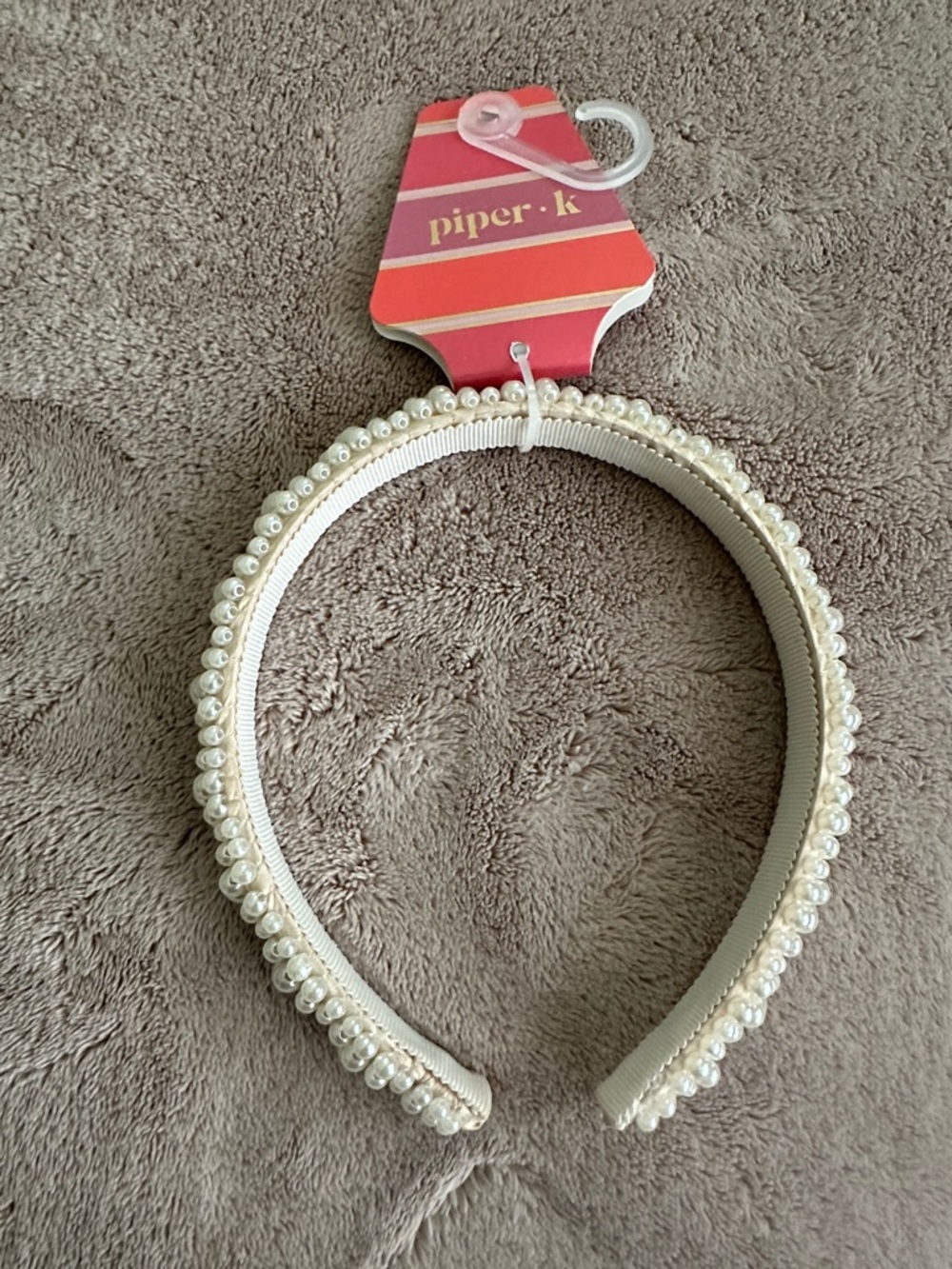 Piper Pearl-Trim Ivory Headband